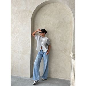 เสื้อเชิ้ตและเสื้อเบลาส์ลายทางสีดำสำหรับผู้หญิงขายส่ง Topshow - Product Image 4