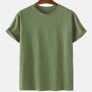 T-shirts pour hommes en coton 100% de haute qualité, style décontracté, tricotés, manches courtes, col rond, couleur unie - Product Image 1