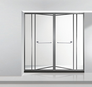 Cabina de ducha de vidrio templado en forma de T de lujo para Baño de hotel y hogar - Product Image 2