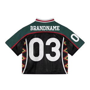 New Custom Over Sized Sublimation Boxy <b>Cropped</b> Print Cut and Jersey <b>Men</b> Mesh Street Wear Mesh American Football Jersey All Sizes - Product Image 2