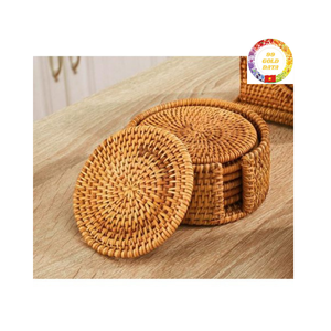 Placa de cargador de ratán hecha a mano de Vietnam, mantel tejido redondo, vajilla decorativa de boda ecológica - Product Image 2