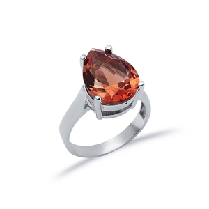 แหวนรูปทรงหยดน้ำ 12x16 มม. ประดับพลอยซัลทาไนต์ งานแฮนด์เมดจากตุรกี ขายส่ง เงินแท้ 925 เครื่องประดับคุณภาพสูงสำหรับผู้หญิง - Product Image 3