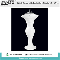 Lavabo sur pied en céramique blanche de qualité supérieure, de forme ovale, écologique, avec une capacité de 20 L, pour hôtels et appartements