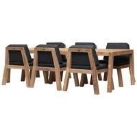 Ensemble de table et chaises de restaurant de style japonais de haute qualité Table à manger et chaises en bois de teck japonais avec coussin pour restaurant d'hôtel