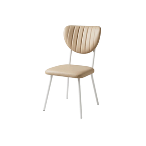 Silla de comedor tapizada en cuero sintético con patas de metal, cómoda silla para cocina, hogar, cafetería, restaurante. - Product Image 1