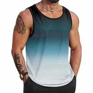 Vente en gros de débardeurs noirs pour hommes hauts de yoga sur mesure débardeur de fitness respirant pour hommes - Product Image 1