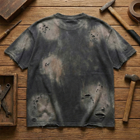 Op maat bedrukte logo grafische O-hals heren oversized heavyweight digitale print T-shirts 100% katoenen breisel
