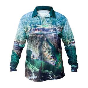 Chemises de pêche pour hommes en polyester à séchage rapide, à manches longues, à col, avec protection solaire UPF50, sublimation OEM en gros - Product Image 6