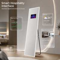 Miroir Mural LED Intelligent Écologique à 3 Modes de Couleur, Grand Format, Personnalisable, Bluetooth, pour Dressing