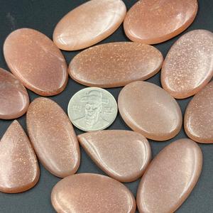 พลอยเทียมสีชมพูมูนสโตน100% อัญมณีหลวมขนาด AAA + สำหรับทำเครื่องประดับอัญมณี - Product Image 3