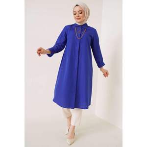 Tunique Saxe Long Modèle à Col Classique - Product Image 2