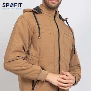 Chaqueta de invierno Softshell de moda de calle alta unisex, impermeable, capucha con cremallera completa, tela de lona, cuello levantado, Material suave calentado frontal - Product Image 5