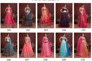 Ligne A imprimée numérique de style modeste moderne Lehenga Choli semi-cousue avec broderie miroir travail pour mariage saison 100% soie - Product Image 6