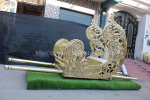 Palanquines de Boda Maharani Rajwada, Entrada Nupcial Tradicional del Sur, Elegante Palanquín Dorado para Novia, Entrada de Boda Grande - Product Image 6