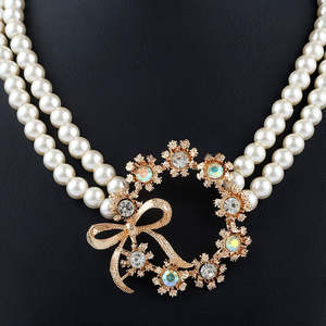 Women's Pearl <b>Locket</b> Set - Golden - Product Image 2
