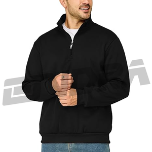 Jersey de lana de invierno para hombre con cremallera de cuarto y diseño de cuello simulado cálido suave y elegante ajuste perfecto para ropa de calle de clima frío - Product Image 3