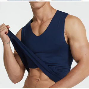 2024 camiseta sin mangas de algodón 100% de alta calidad para hombre, camiseta sin mangas de secado rápido para correr, ropa de entrenamiento para hombre, tasa de venta al por mayor de Fitness - Product Image 2