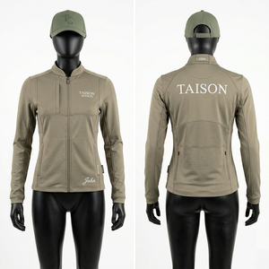 Womens 290 GSM Premium <b>Fleece</b> Blend Golf Training Jacket Mustard <b>Black</b> Panel Design Moisture Wicking Stretch Custom Sublimation - Product Image 3