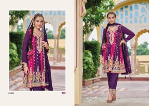 Últimos trabajos bordados al por mayor con seda Premium con pantalón y Dupatta - Product Image 3