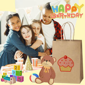 Sacs en papier brun avec poignées, sacs-cadeaux de tailles assorties Sacs en papier kraft en vrac Chaque sacs recyclables pour le travail manuel, sacs à provisions - Product Image 4