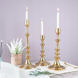 Candelero cónico de aluminio alto de Color dorado Popular, centro de mesa decorativo de lujo para el hogar y el Hotel, cono de vela alto - Product Image 1