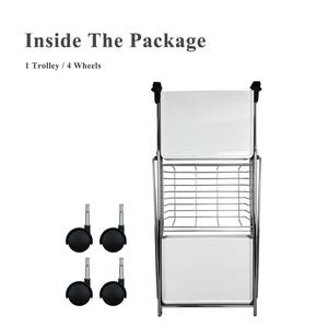 [Holar] ไต้หวันทำสีขาวชุบโครเมี่ยม2ชั้นพับรถเข็นกับตะกร้าโลหะพิเศษ - Product Image 3