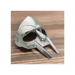 Attractive Roman <b>Gladiator</b> Helmet Mask | Medieval MF Doom Style Halloween Cosplay Face Mask Steel Finish <b>Costume</b> Party Wear - Product Image 1