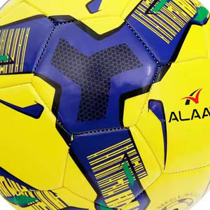 Alaay Balón de fútbol con logotipo personalizado Amarillo y Negro Tamaños 5/4/3/2 Fábrica de fútbol de cuero-Promoción básica - Product Image 2