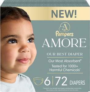 Pampers Amore, Talla 1 (8-14 lbs), 82 Unidades, Nuestro Mejor Pañal - Hipoalergénico y Sin Fragancia, Hasta un 100% a Prueba de Fugas, Suave - Product Image 6
