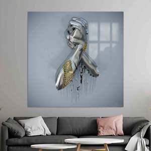 งานพิมพ์ลายแก้วเมทัลลิกสุดหรู: งานศิลปะบนผ้าใบสมัยใหม่, แก้ว - Product Image 1