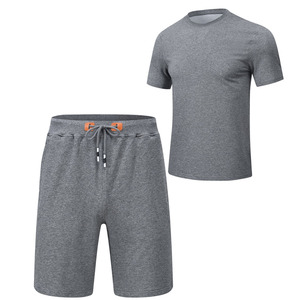Vente en gros de vêtements 2 pièces en coton avec logo personnalisé pour hommes de grande taille - Product Image 5
