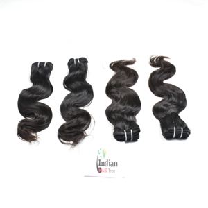 100% Vente en gros, cheveux humains vierges indiens Remy bon marché, mèches ondulées, noir naturel, fabricants, extensions super originales - Product Image 2