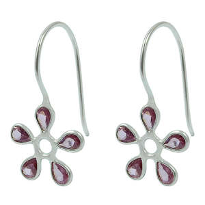 ต่างหูแฟชั่นมีสไตล์เครื่องประดับสเตอร์ลิง925เหมาะสำหรับงานแต่งงานขายส่งราคาลูกแพร์ตัดสีชมพู CZ อัญมณีออกแบบเครื่องประดับ - Product Image 3