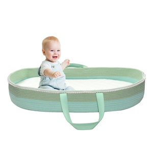 High Density Sponge Pad Kid-Friendly Babies Handmade 100% Cotton Rope Diaper Cotton Changing <strong>Basket</strong> - Product Image 3