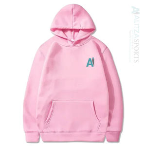 Sweat à capuche douillet doublé Sherpa avec logo de la marque brodé Chaleur d'hiver Teint uni dans notre solde de liquidation d'hiver - Product Image 1