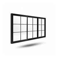 Fenêtre coulissante moderne en aluminium noir à grille arquée, double vitrage Low-E, anti-chaleur solaire, insonorisée, certifiée NFRC Energy Star, pour villa
