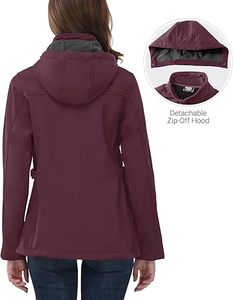 Women's Breathable Raw Woven Fleece Vintage Customizable Varsity Hooded Jackets <b>Zipper</b> Closure Stand Collar Cotton-Filled Winter - Product Image 3