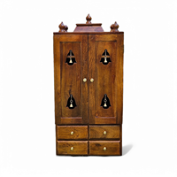 Altar Espacioso de Madera Sólida de 42 Pulgadas para Culto Espiritual, Pooja Ghar con 2 Puertas y 4 Cajones, Color Blanco Brillante, para Hogar, Oficina, Cumpleaños, Bodas