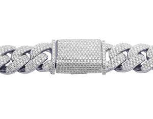 Lujo 10K oro blanco helado cadena de eslabones cubanos con laboratorio cultivado diamante Premium estilo Hip Hop collar joyería para hombres - Product Image 4