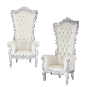 เฟอร์นิเจอร์สำหรับจัดเลี้ยงในโรงแรมงานแต่งงานเก้าอี้บัลลังก์ทรงสูงด้านหลังสีขาวหรูหราดีไซน์ยุโรป - Product Image 4