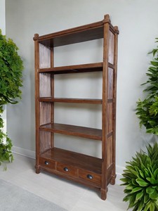 Elegante librería de madera maciza de 3 cajones de diseño contemporáneo, estilo antiguo para el hogar, oficina, sala de estar, dormitorio, escuela, cocina - Product Image 4