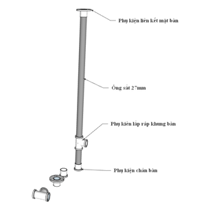 Pine Wood <b>Computer</b> <b>Desk</b> with Pipe Legs SPD68158 - Product Image 6