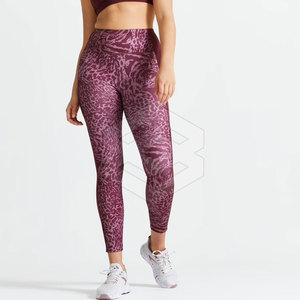 Service OEM personnalisé, leggings respirants en coton et fibre de bambou, antibactériens, séchage rapide, couleur unie, sublimation, leggings pour femmes, grandes tailles - Product Image 2
