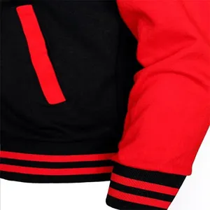 เสื้อแจ็คเก็ตวาร์ซิตี้สีแดงดำ แบบยูนิเซ็กส์ สไตล์เพรปปี้ ปกคอพับ แขนยาวปกติ ผ้าโพลีเอสเตอร์ สีพื้น ปิดด้วยกระดุม เหมาะสำหรับใส่ในฤดูใบไม้ร่วง - Product Image 5