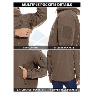 แจ็กเก็ตซอฟต์เชลล์ยุทธวิธีสำหรับผู้ชายมีโลโก้ที่กำหนดเองทนทานสวมใส่สบายและมีประสิทธิภาพสูง - Product Image 4