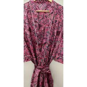 Vestido de Playa Vintage de Talla Grande, 100% Algodón, Estampado Floral, Suave y Cómodo, Largo hasta la Rodilla, Estilo Bata, para Verano - Product Image 5