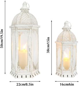 Farol de Metal Duradero de Estilo Marroquí con Acabado Indio de Lujo para un Elegante Estilo de Habitación en Ramadán y un Brillo Ambiental Suave - Product Image 4