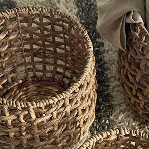 Ensemble de 3 paniers rectangulaires en jacinthe d'eau, style rustique, durables et écologiques, multifonctionnels pour le rangement de vêtements, logo personnalisé - Product Image 6