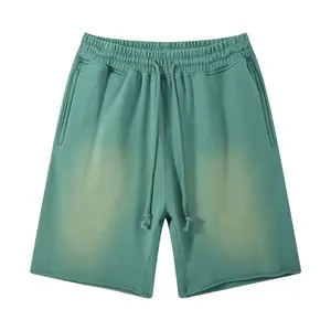 Short de jogging d'été en coton éponge classique unisexe personnalisé style High Street Séchage rapide Coton Vintage Distressed Acid - Product Image 4