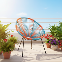Modernes Outdoor-Bistro-Set aus PE-Rattan mit Eierstuhl und Tisch für Park, Hotel, Wohnzimmer und Schlafzimmer